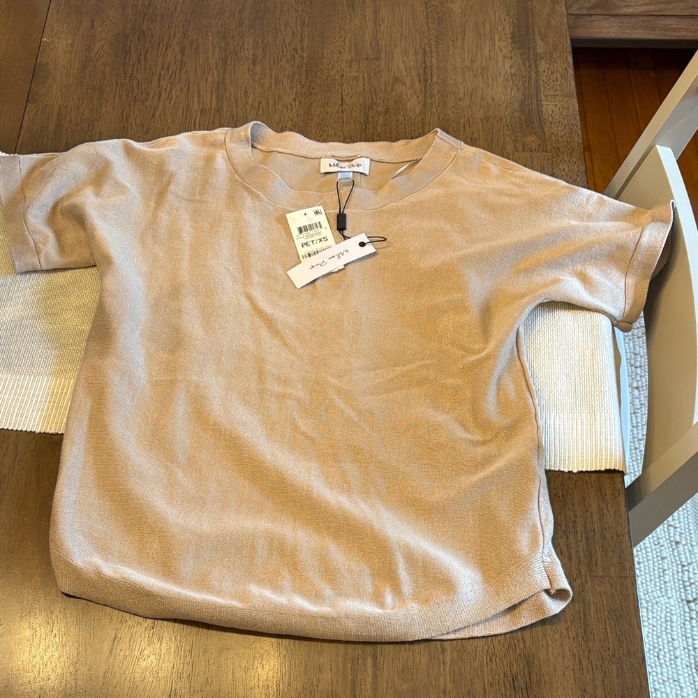 Melissa Paige Tan Short Sleeve Top
